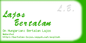 lajos bertalan business card